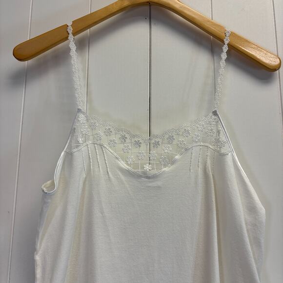 HANRO Of Switzerland Dainty Feminine Cotton Sleep Dress Size M Clean Lines Soft - Picture 7 of 7